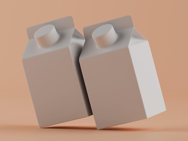 Blank juice boxes mockup against soft background