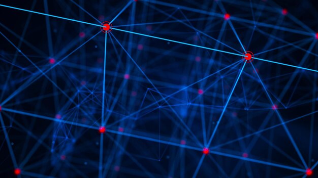 Block chain technology concept 3D Rendering Network connection Big data visualization