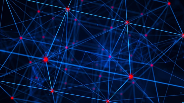 Block chain technology concept 3D Rendering Network connection Big data visualization
