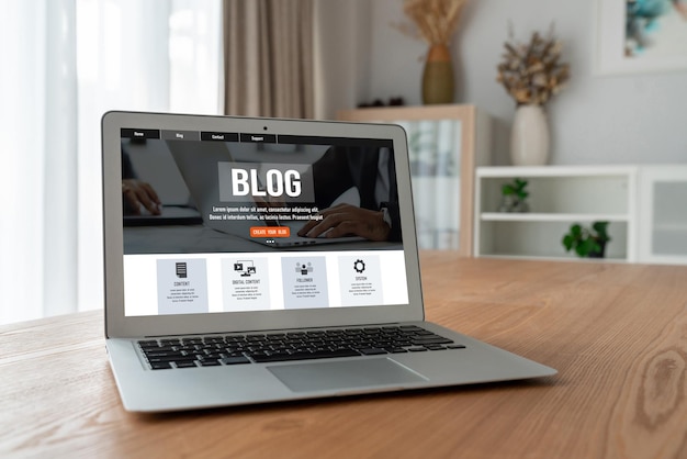 Bloggingskonsept, nettblogg, sosiale medier, informasjon, nettverk tett