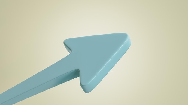 blue arrow pointing up direction growth success concept 3d render