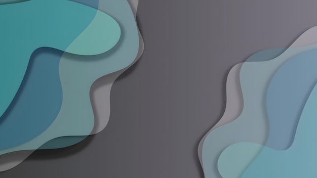 blue curves and the waves of the sea range from soft to dark abstract vector background design style