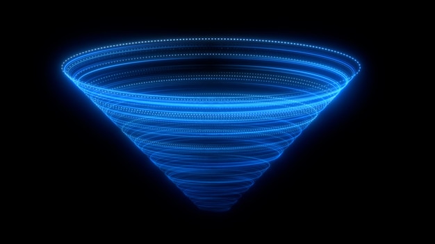 blue lines glowing in spiral form