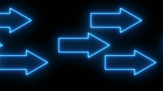 Blue Neon Arrows