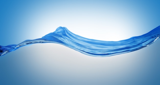 Blue water wave on blue light.