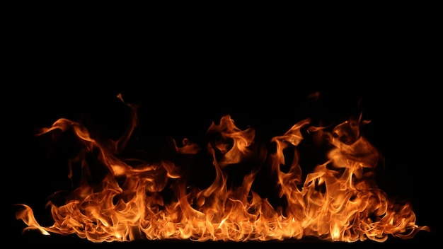 Bonfire against black background