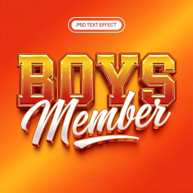 boys text style effect