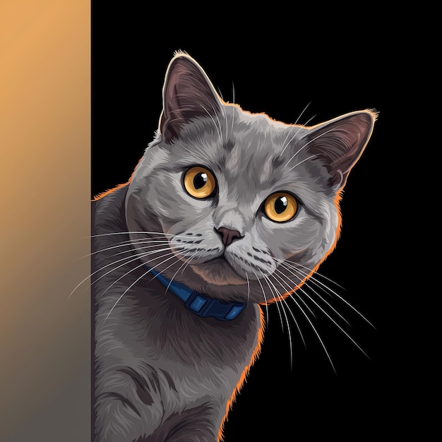 British Shorthair Cat Peeking
