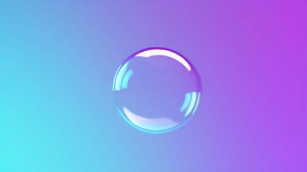 Bubble in purple and pastel blue color gradient background