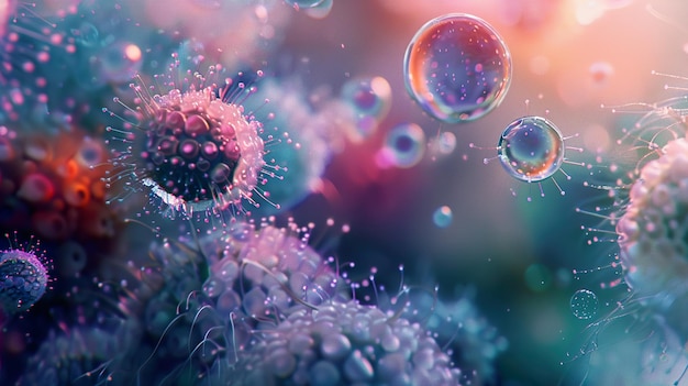 bubbles floating in a water with bubbles like bubbles