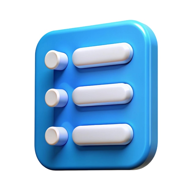 bullet points 3d cartoon style illustration
