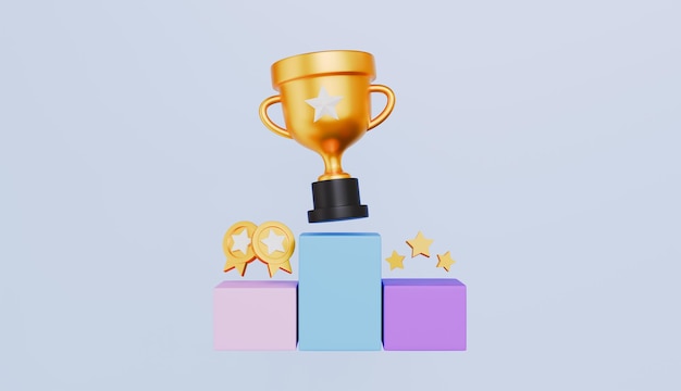 Business goal competition reward Goal achievement concept 3d illustration