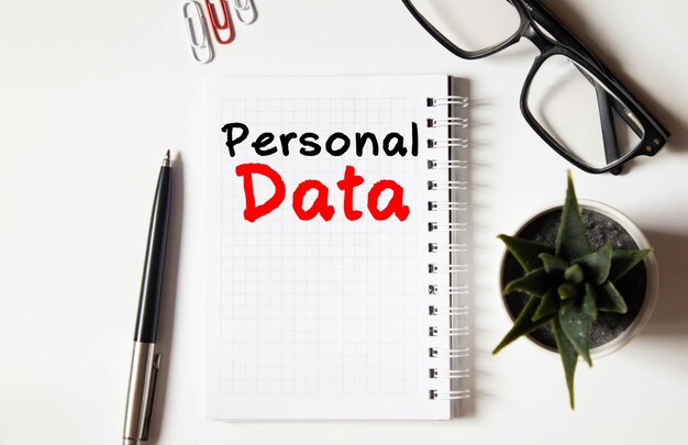 businessman holding paper with personal data text