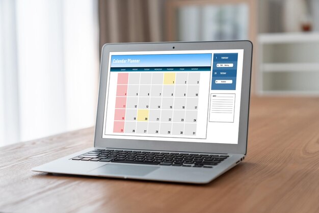 Calendar on computer software application for modish schedule planning