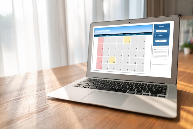 calendar on computer software application for modish schedule planning