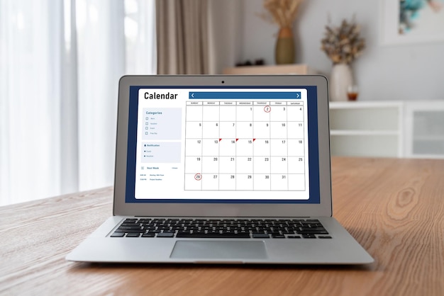 calendar on computer software application for modish schedule planning