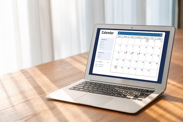 calendar on computer software application for modish schedule planning
