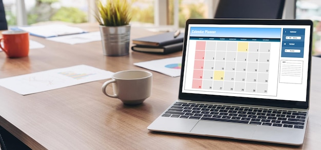 calendar on computer software application for modish schedule planning