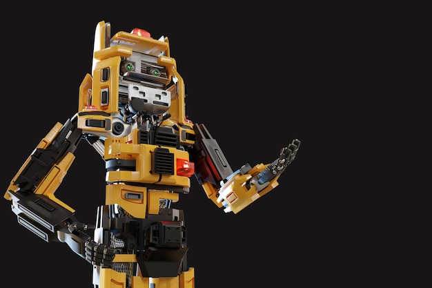 cat robot for industry 40 3d render communication to people cybernetic