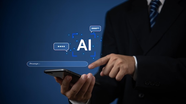 chat robot is an artificial intelligenceai improves conversations and customer service in business and develops information programsfuturistic technology transformation