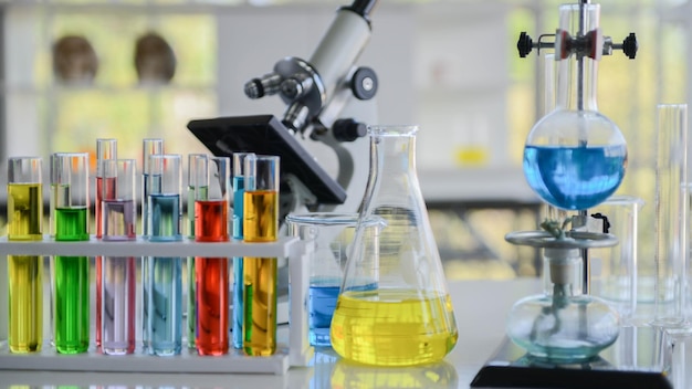 Chemicals in a laboratory