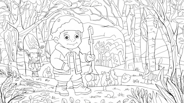 children colouring book page