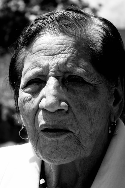 Close-up of elderly woman