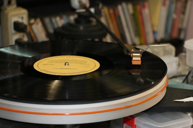 Close-up of gramophone