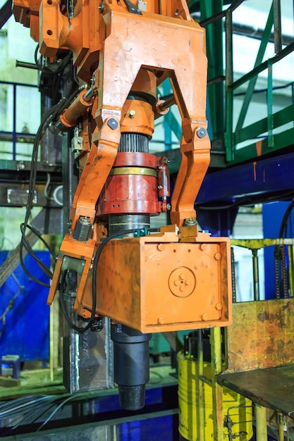 Close up of oil drill rig pump motor