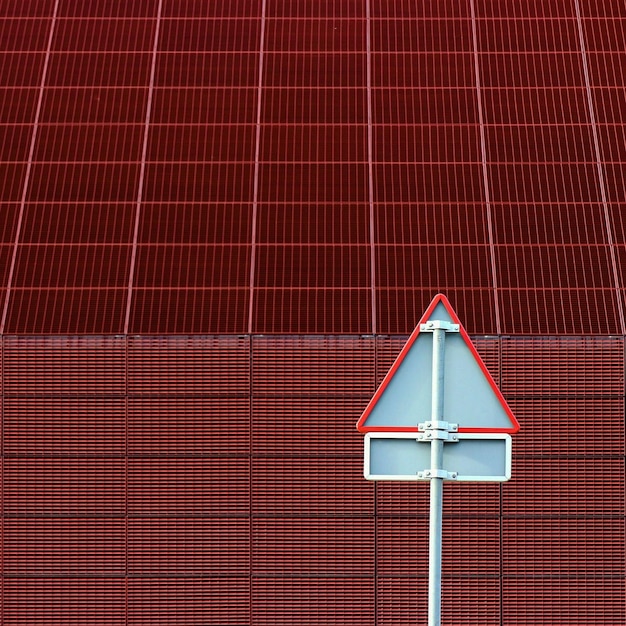 Close up of red metal wall