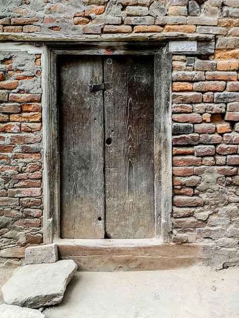 Close-up of stone door