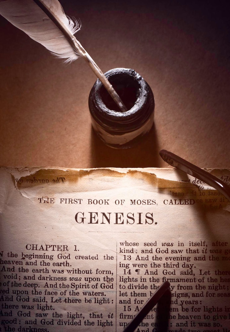 Foto close up of vintage holy bible book