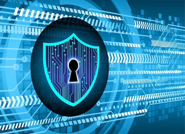 closed padlock on digital background cyber security