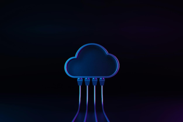 cloud computing concept technology data center on cloud service 3d rendering illustration