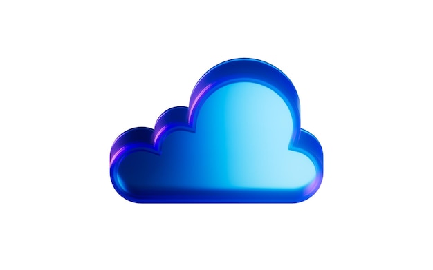 cloud computing with dark neon light effect 3d rendering