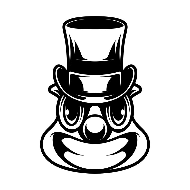 Foto clown top hat outline version