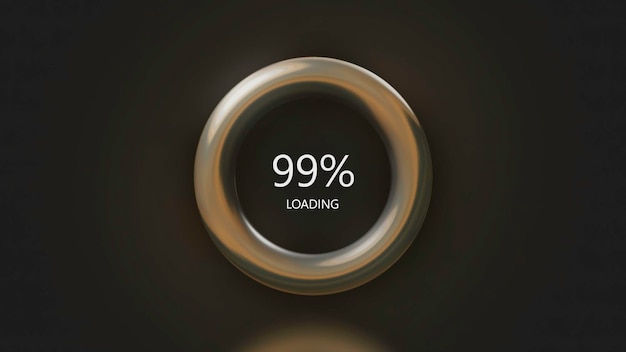 Color ring with percentages of file downloads motion bright d loading ring with inscription and