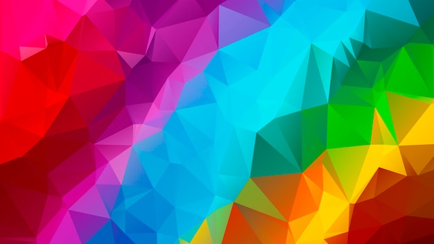 Colorful Abstract Geometric Polygonal Prism Composition