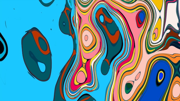 Colorful fluid abstract psychedelic background pattern for summer