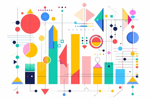 colorful geometric progress chart for business growth abstract shapes in modern data visualization