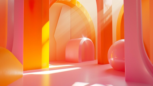Colorful motion elements with neon led illumination waves Abstract futuristic background