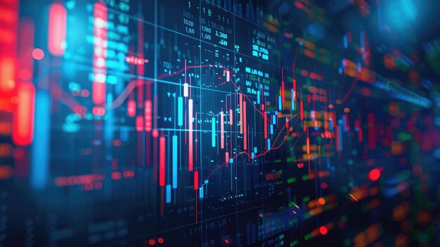 Colorful Trading Graph AI Generated