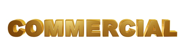 commercial golden text typography logotype modern 3d metallic shiny gold effect