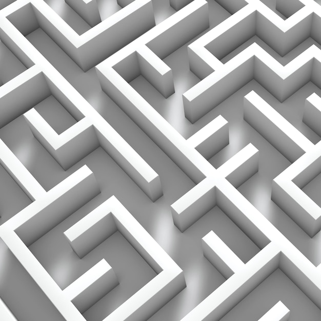 complex maze structure business problems and solution concept 3d rendering