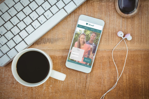 Composite image of online dating app