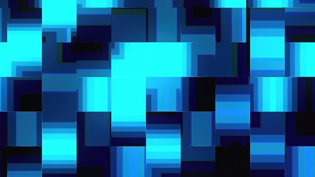Computer generated abstract technology background 3D rendering fusion of black and white square shapes