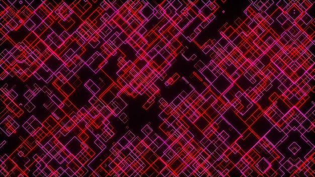 computer generated cells of different sizes from thin lines 3d rendering abstract technology background
