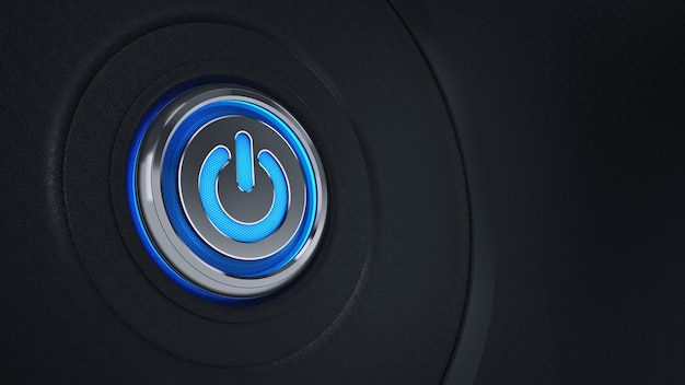 computer power button 3d rendering
