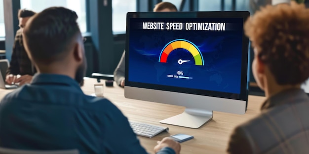 Computer software evaluating website loading speed brisk