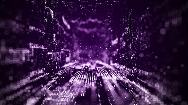 computer technology background digital data flow network connection structure big data visualization 3d rendering